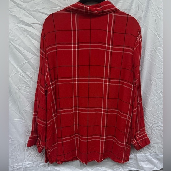 Faded Glory Red Casual Button Down Shirt Plaid 1X - Picture 5 of 6